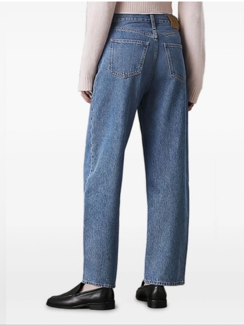 Calvin Klein Barrel Jeans Runaway Blue NWT Size 29 R High Rise Loose Fit Taper - Picture 2 of 15